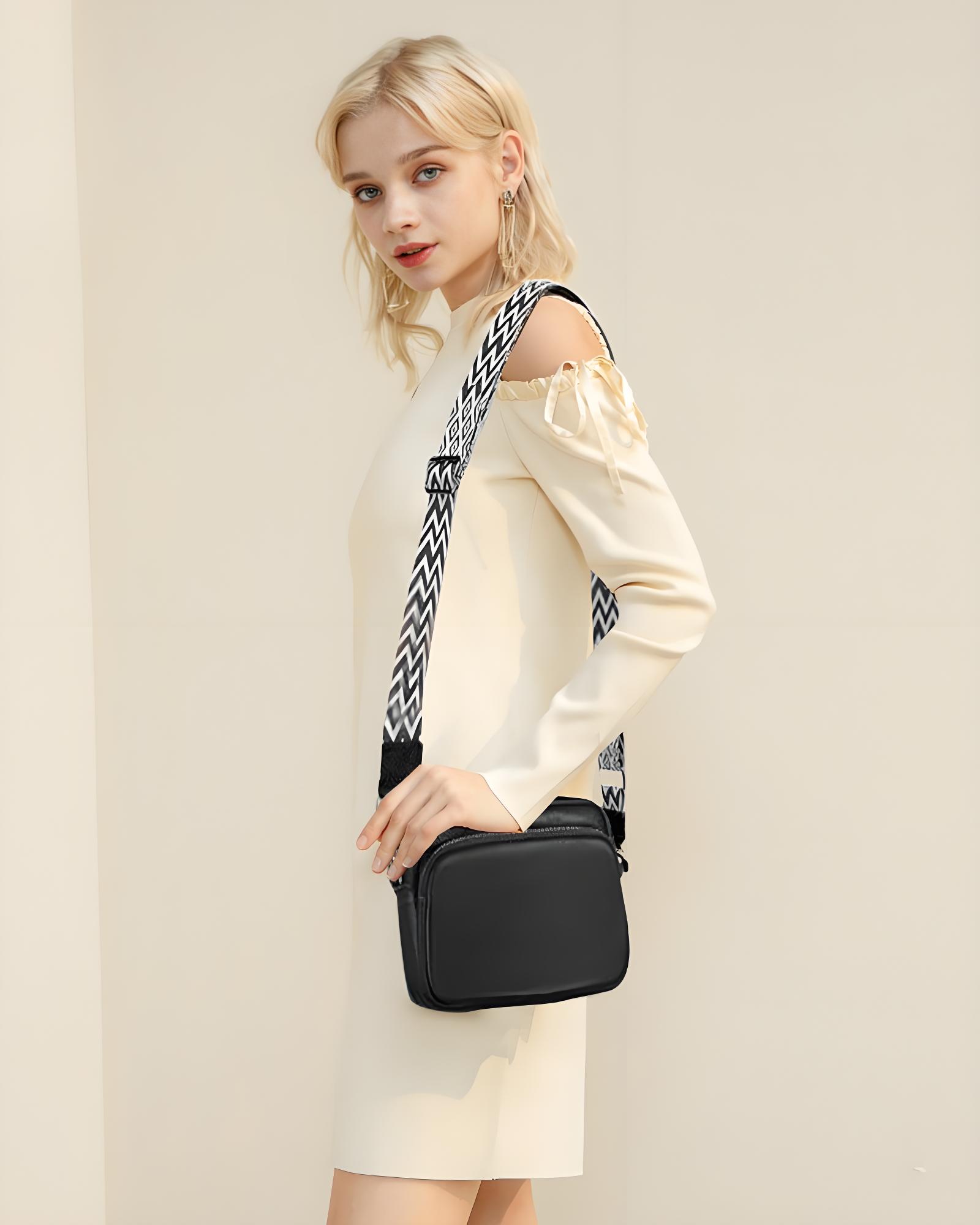 Sac à Bandoulière En Cuir Véritable Pour Femme - Cuir Italien, 28x26x14 Cm, 6 L, Bandoulière Réglable, Fermeture Éclair - 4