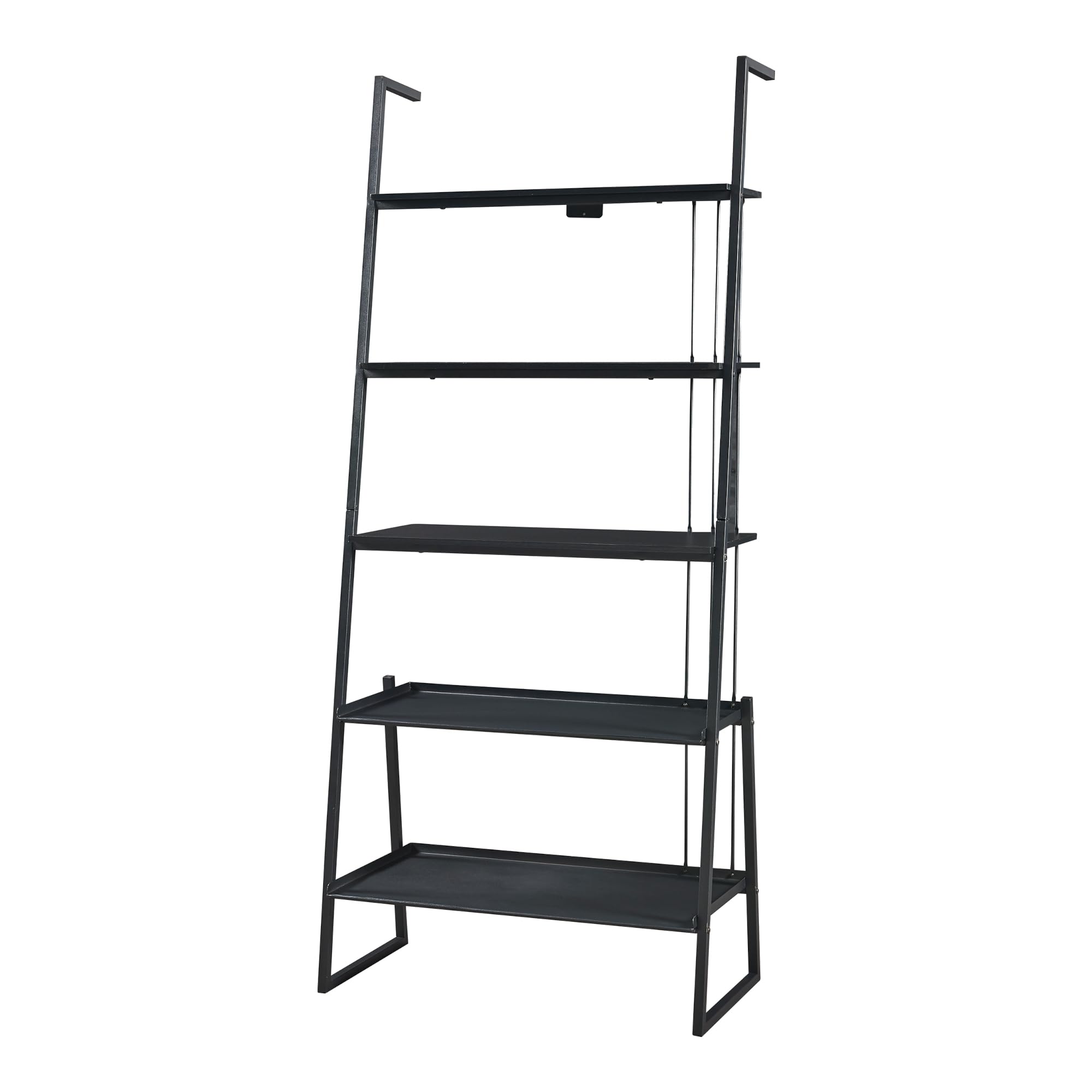[en.casa] Set di 4 Mobili per Soggiorno Ufficio Composto di Mobile TV 3 Scaffali a Scala Mobili in Stile Industriale - Nero
