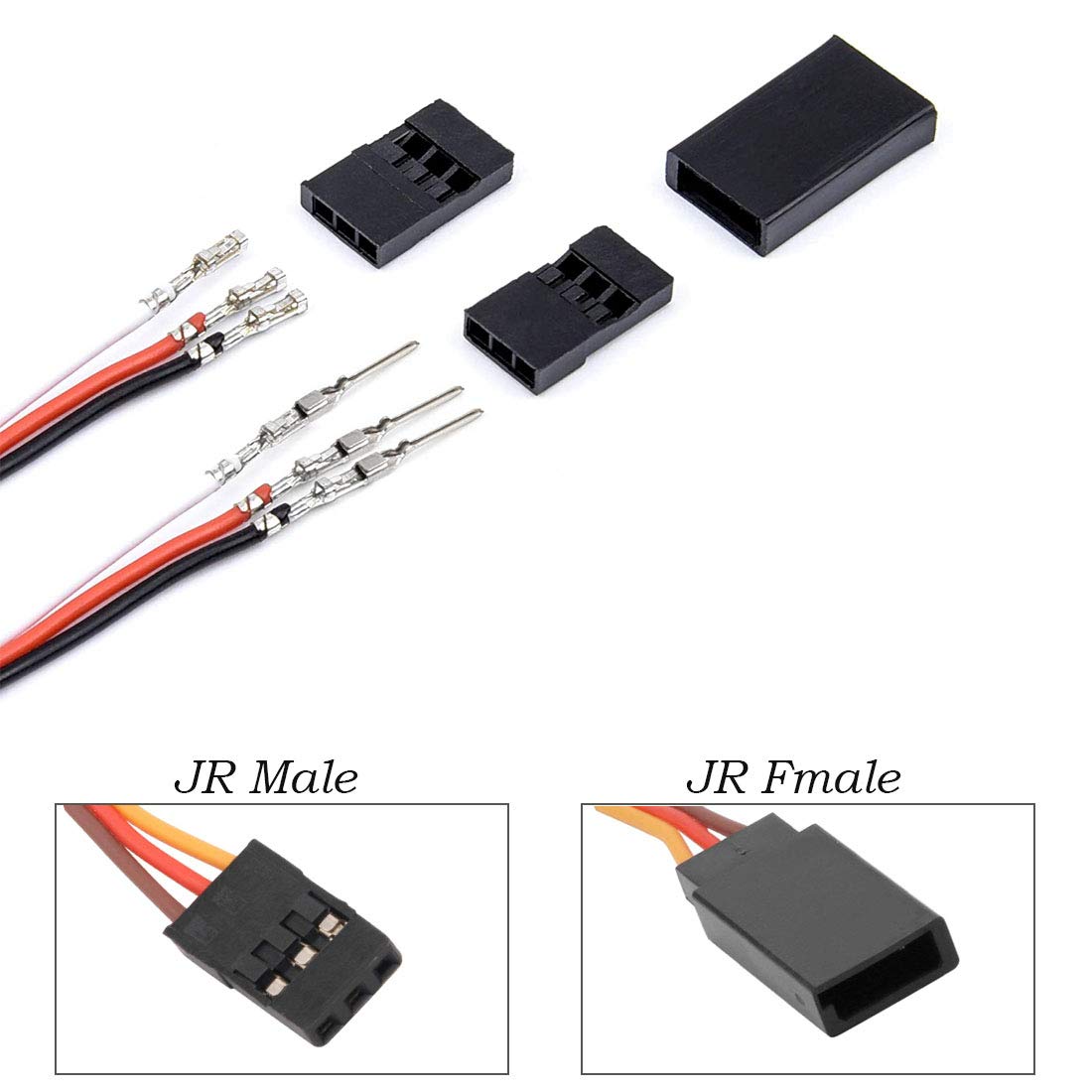 Kit De 50 Pares De Conectores Servo Macho-Hembra – Compatible Futaba Y JR, Ideal Para Reparaciones DIY De RC