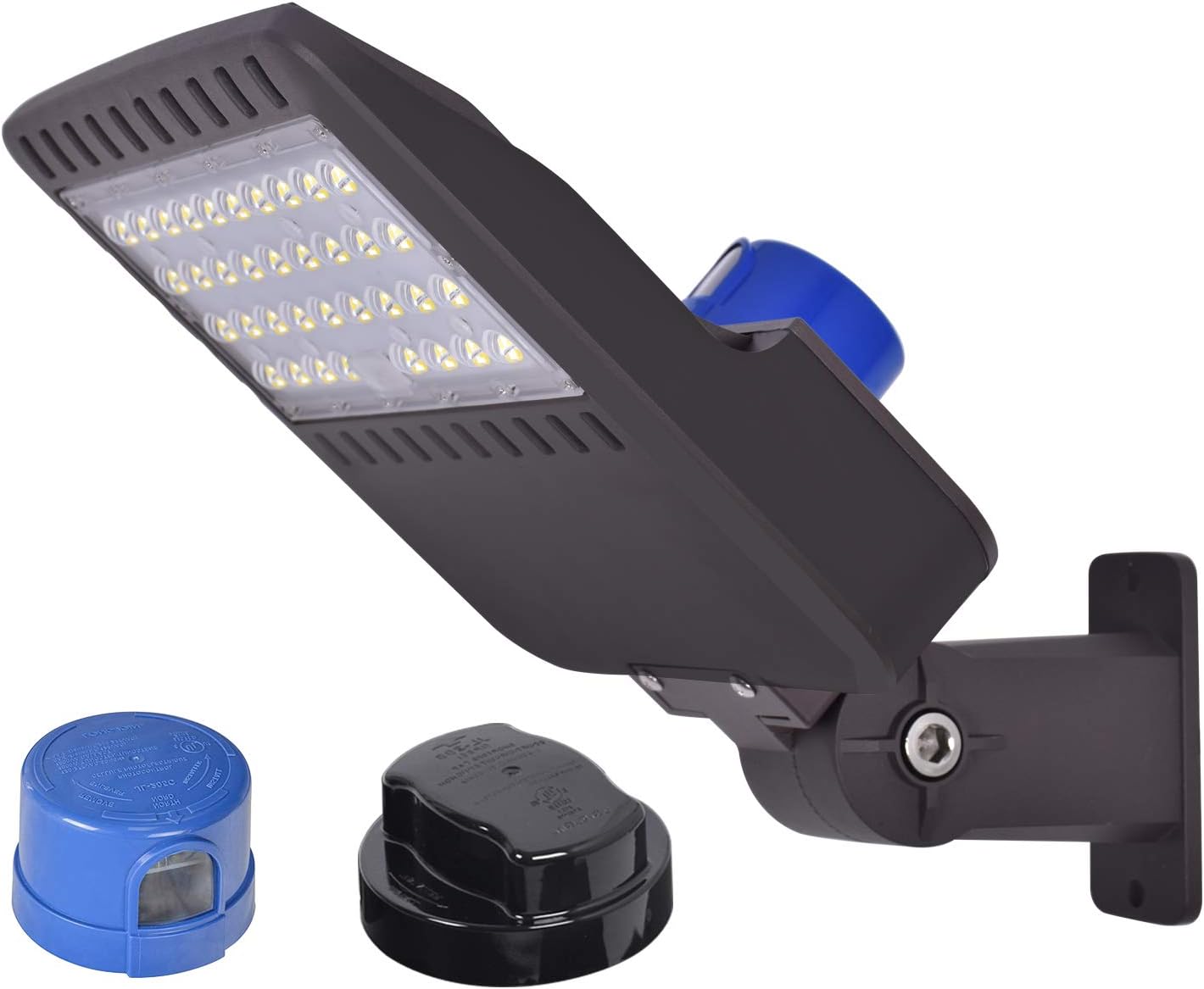 100W LED Parking Lot Light, Outdoor Street Light 15,000 Lumen Super Bright 5000K Daylight AC100-277V, Replaces 1000W Halide, Shoebox Area Lighting with photocell for Stadium Roadway Garage