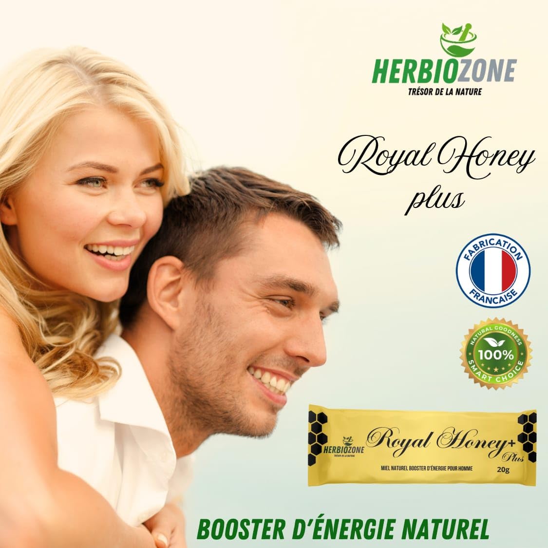 Miel aphrodisiaque Booster Naturel Puissant pour Homme Fabriqué en France 20g X 5