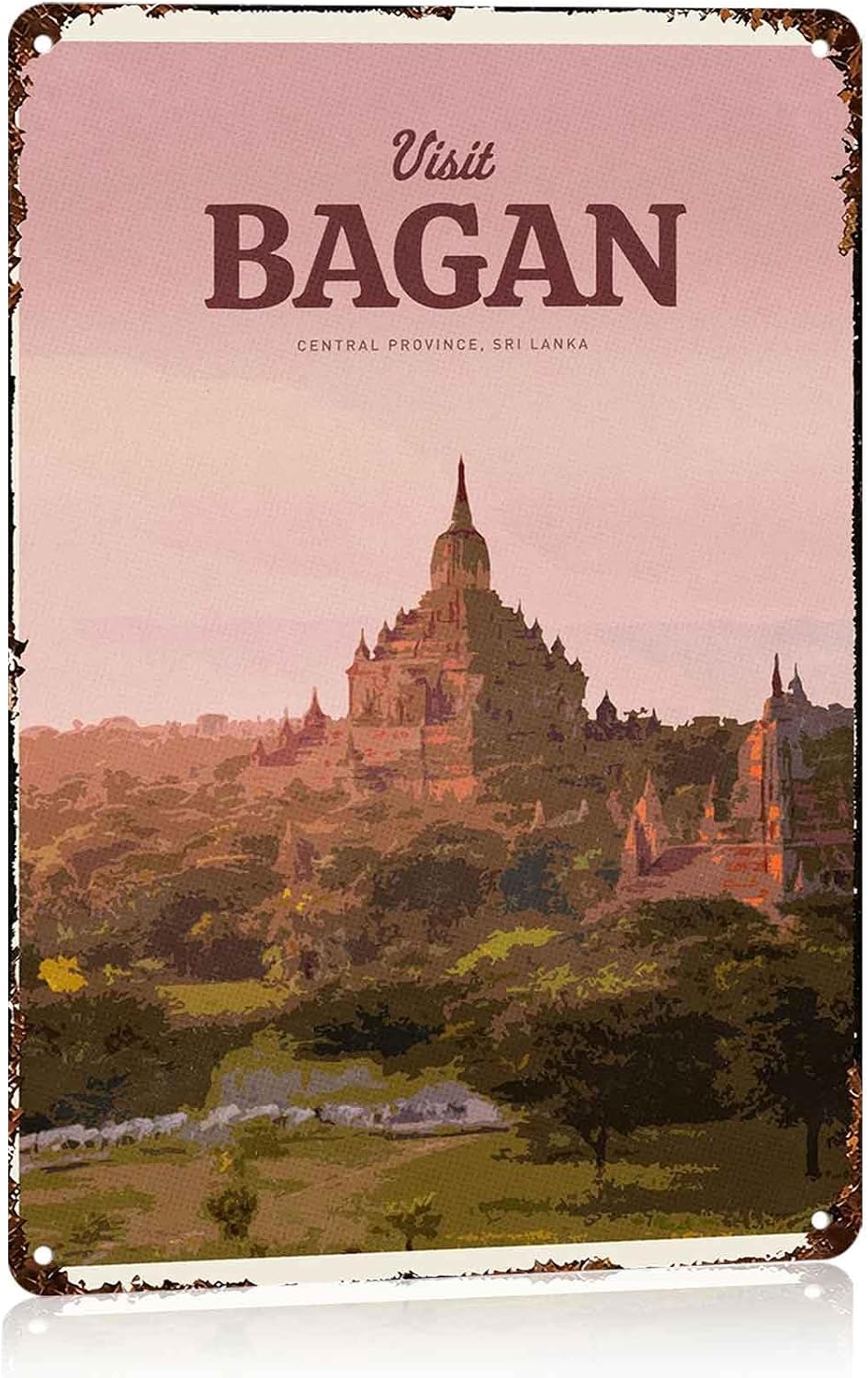 Visit BAGAN Scenic Travel Metal Sign 8 x 12 Inch