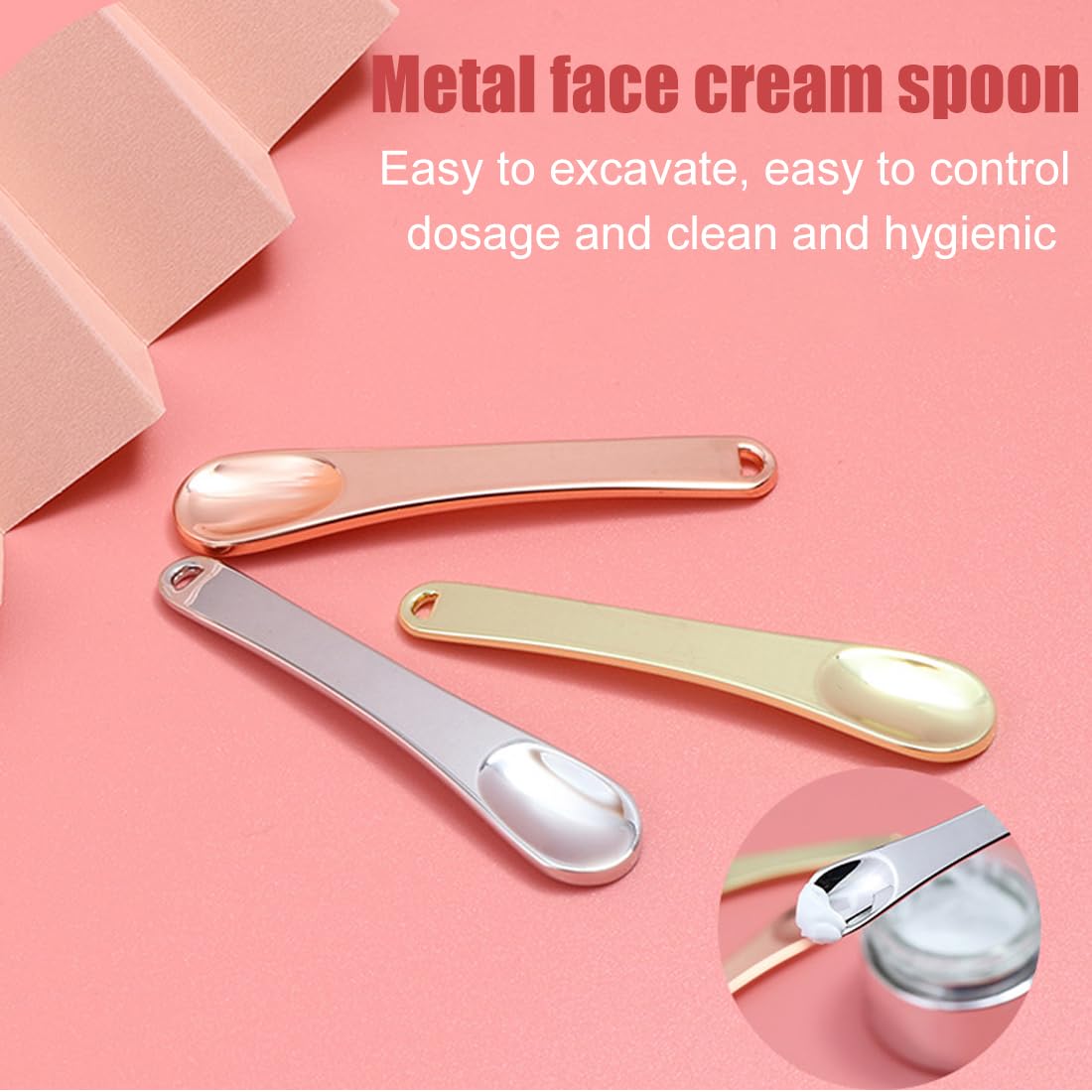 WeddHuis 9 Pezzi Mini spatola per trucco in metallo - viso spatola per maschera, crema e lozioni idratanti per la cura della pelle e l'applicazione cosmetica del viso
