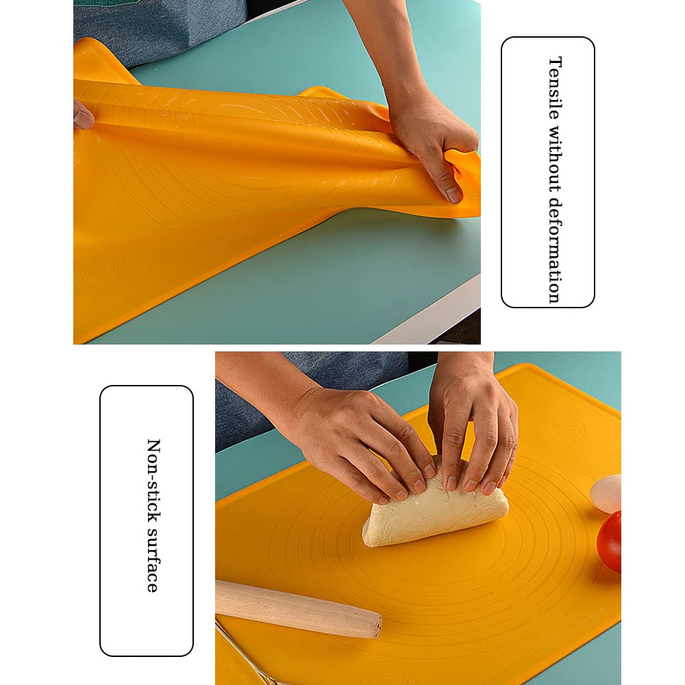Tapis en Silicone pour La Cuisson Tapis De Pâtisserie Antiadhésif, Tapis De Pâte Extra Large avec Fonction De Mesure, Convient pour La Pizza, Les Pâtes, Le Pain