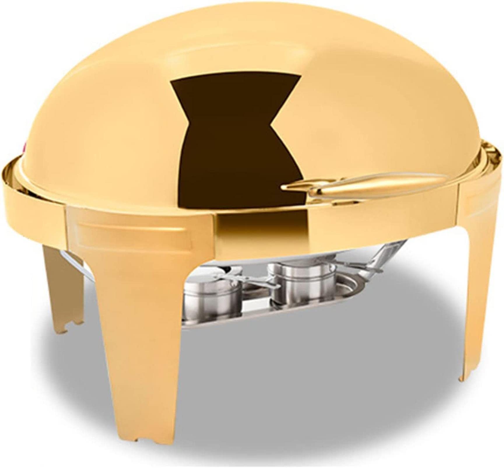 Chafing Dish elettrico da buffet da 9 litri con coperchio a rullo, contenitore riscaldante a forma di uovo di dimensioni standard, con teglia per alimenti e porta-combustibile, per cene, feste, matri