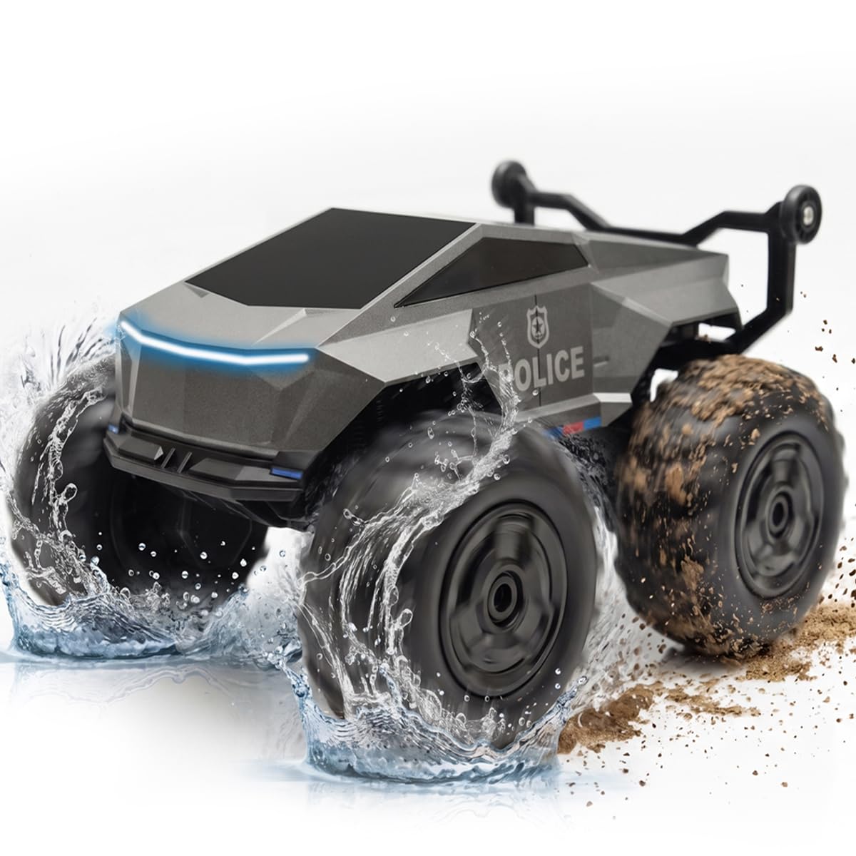 FLYING STAR 1:16 RC Truck Remote Control Car with 2 Batteries, 4WD Waterproof Amphibious Car Boat for Pool Beach Snow, All-Terrain Monster Truck, 2.4GHz Toy Truck for Boys & Kids Ages 6+ Gift Present