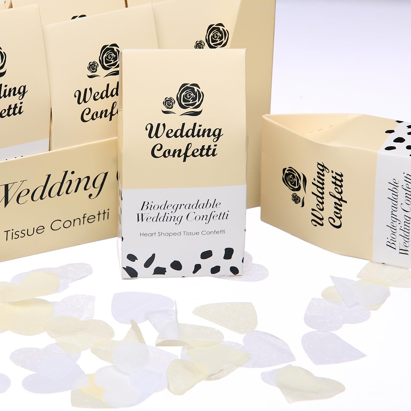 Konfetti-Box mit 20 Geo-Punkten für Hochzeit, Pastell-Punkte, biologisch abbaubar, Papiertisch