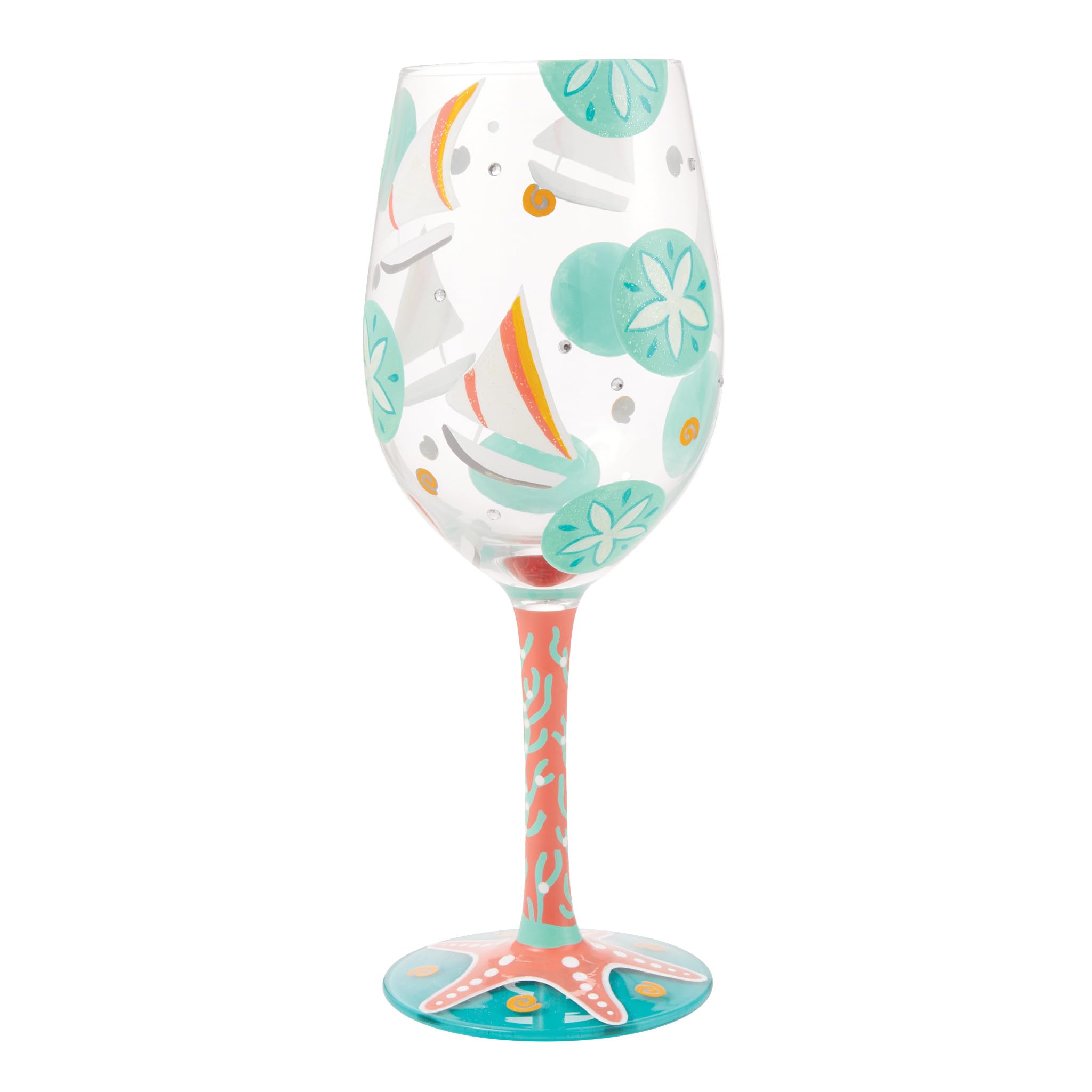 Verre à vin voilier multicolore Lolita 445 ml, cadeau idéal pour passionnés