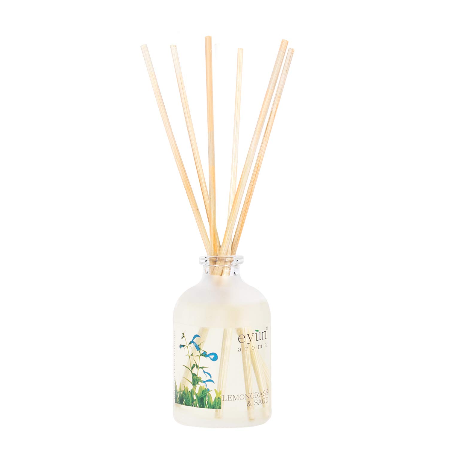 THAMM HOME Reed Diffuser Set - Lemongrass & Sage Aromatherapy Essential Oil Diffuser - Natural Scent Diffuser Air Freshener for Home & Office ââ‚¬â€œ Relaxation & Stress Relief Gift for Women (1.87 Fl Oz)