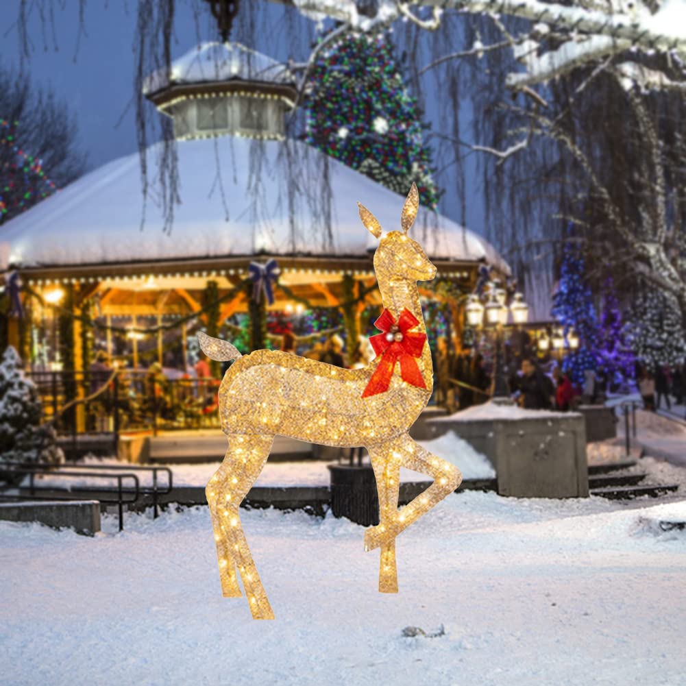 Amazon.co.jp: クリスマス 飾り イルミネーションライト LED 鹿装飾  