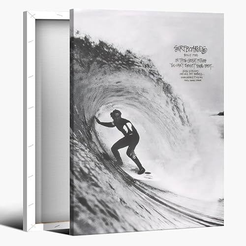 Miniatura 18 de Póster vintage de surf de playa en lienzo, arte de pared en blanco y negro, pósters de surfista, tribu internacional retro Jeff Booth Outer Banks,