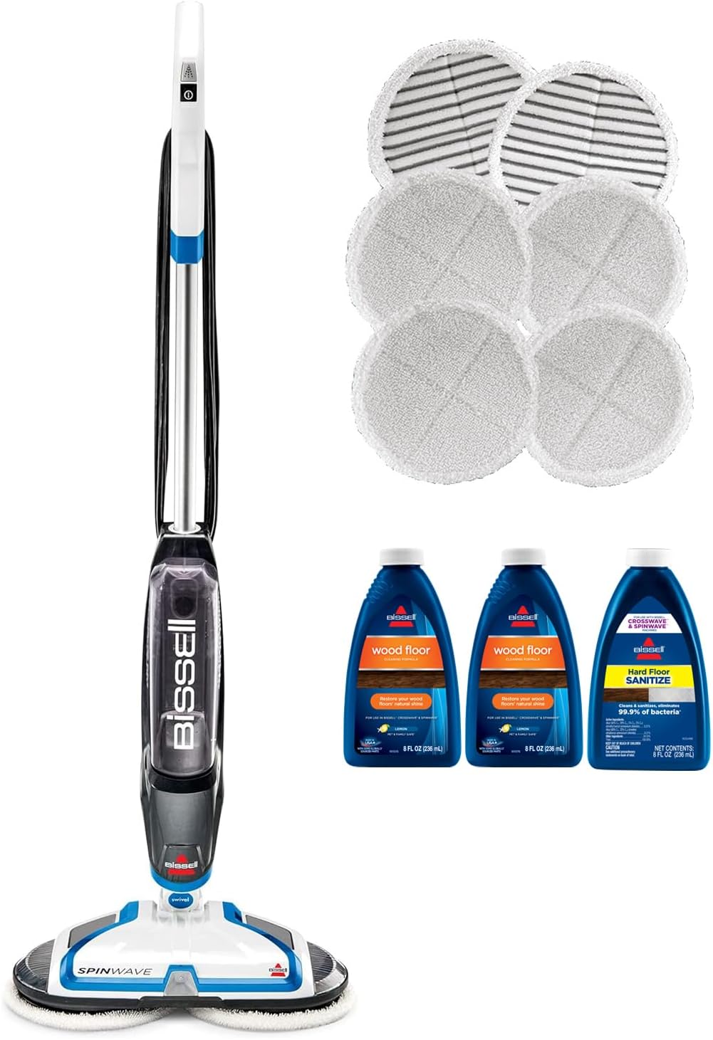 BISSELL® SpinWave Hard Floor Expert Corded Spin Mop Cleaner with Washable mop Pads for Sealed Hard Floors