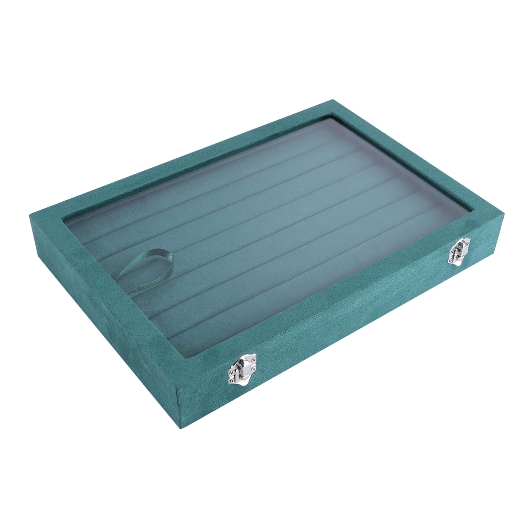 Organizador de Joyas Verde Pelusa para Anillos y Bisutería