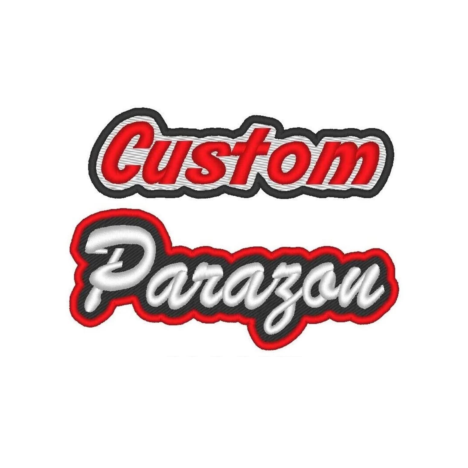 Custom Embroidered Freehand Rocker Name Tag Sew on Patch Motorcycle Biker 3" (FH)