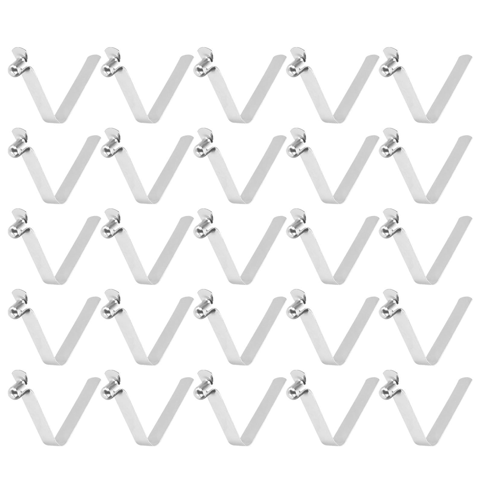 sourcing map 25pcs Single Button Kayak Paddle Snap Spring Clip 6x8x36mm 65Mn Spring Steel V-Shaped Hollow Lift Telescopic Locking Tube Pole Clips for Tent Umbrella Camping