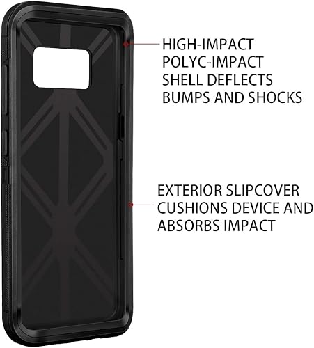 Miniatura 3 de I-HONVA Funda para Galaxy S8 a prueba de golpes, a prueba de polvo y caídas, 3 capas, protección de cuerpo completo sin protector de pantalla, funda