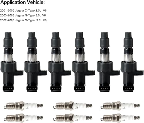 Miniatura 3 de DEEGOOLY Paquete de 6 bobinas de encendido UF-435 y bujías de iridio SP479 compatibles con Jaguar S-Type 2003-2008, X-Type 2003-2008, 2.5L 3.0L V6