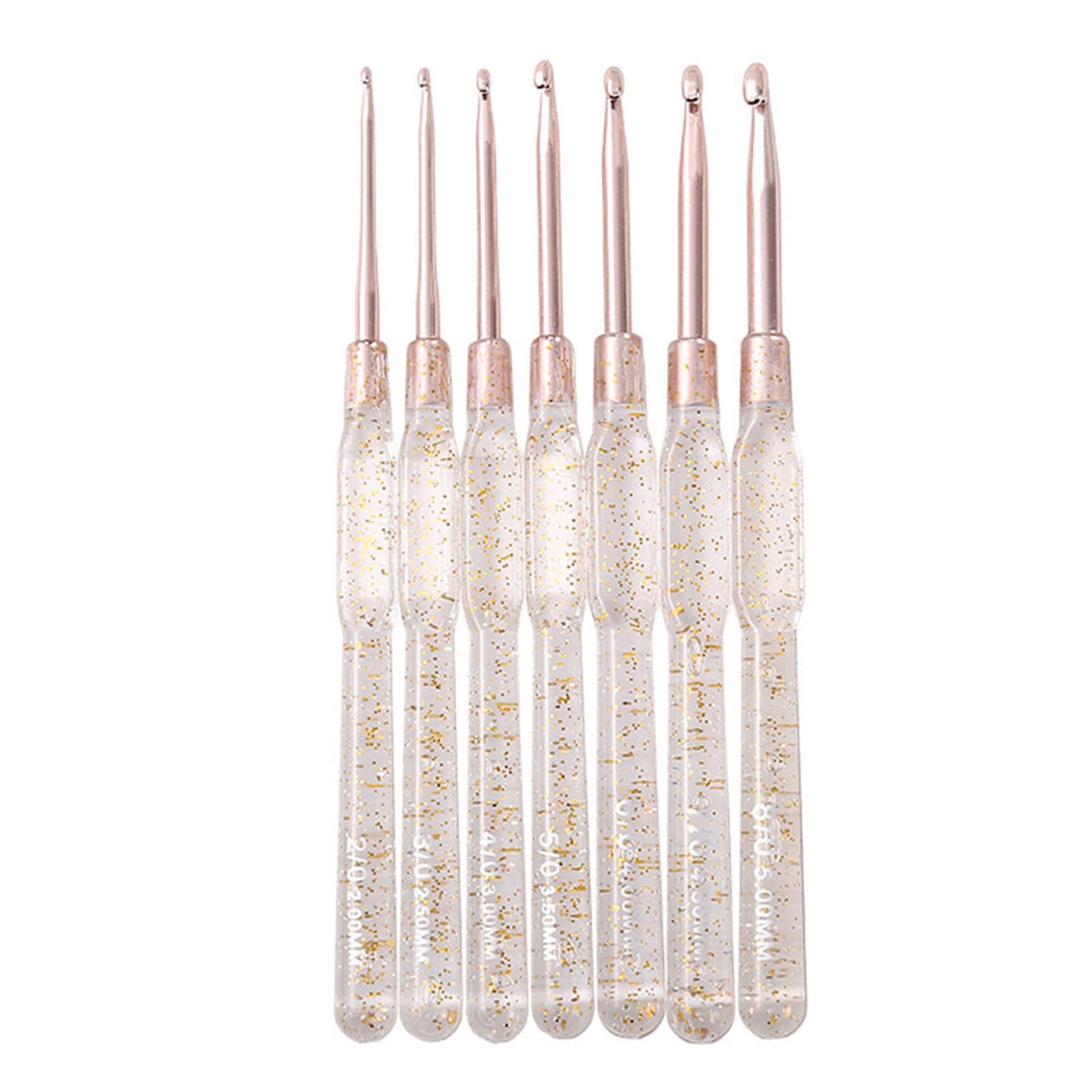Creative Crochet Hook Set Multiple Size Ergonomic Handle Enhances Knitting Social Crafting Activity Yarn Craft