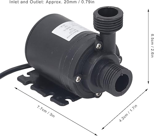 Miniatura 2 de FTVOGUE Submersible Pump 5M Lift 200GPH Silent Powerful Efficient for Fountain Hydroponics Pond Aquarium ABS DC12V 20mm Inlet Outlet