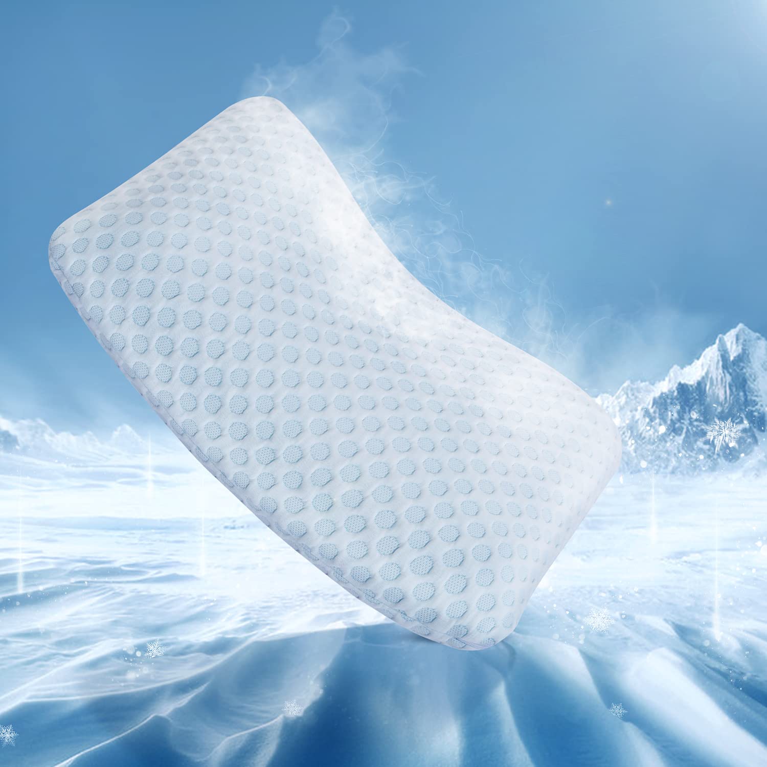 MUUEGM Memory Foam Pillow Gel Cooling Pillows for Sleeping,Ventilated Contour Bed Pillow for Side Back Stomach Sleepers,Neck Pain Relief,Medium Firm,Washable Cover,Standard Size