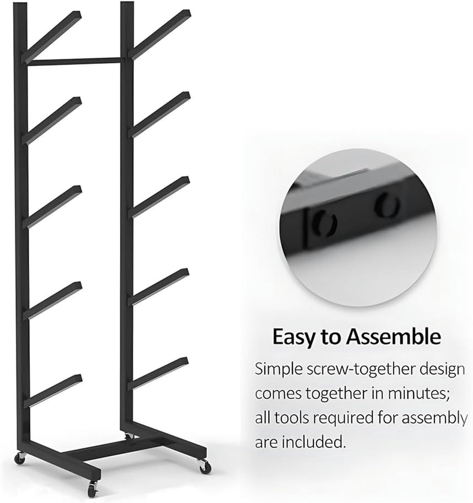 Générique Support de Rangement Robuste pour Snowboards | Organisateur métallique autoportant pour Skis, Skateboards et trottinettes | Solution d'exposition Durable pour la Maison et Le Garage