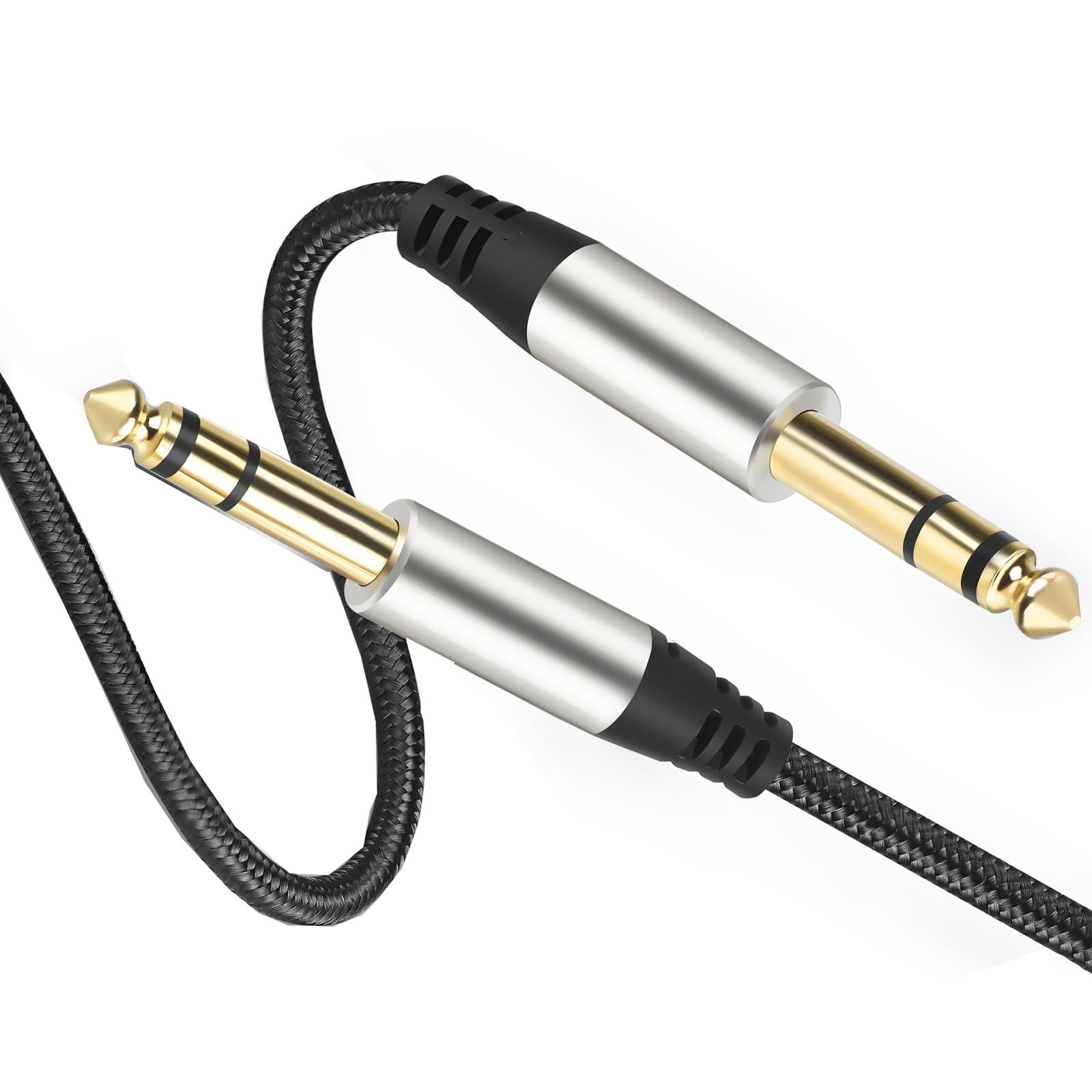 Cable De Audio De Guitarra Cable de de tres núcleos grande de 6,5 mm, mezclador de, amplificador, kit de batería, cable de guitarra eléctrica de 6,35 mm (Color : 3/4, Size : 10m)