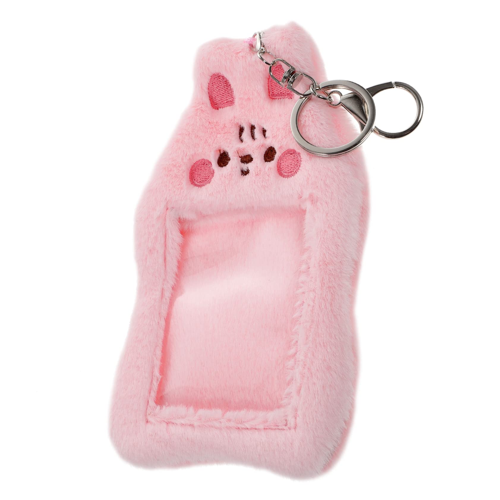 Toyvian 4pezzi Custodia Card Sleeve Peluche Con Design Di Gatto Cartoon Portachiavi Inclusi Protezione Per Id e Carte Di Credito Accessorio Multifunzionale Per Studenti e Lavoratori