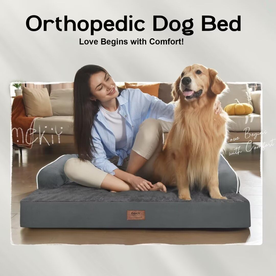 Dog Bed Medium Size Dog-Orthopedic Waterproof Bed for Dogs,Foam Couch Sofa with Washable Removable Cover & Non-Slip Bottom-Dark Grey - image 7