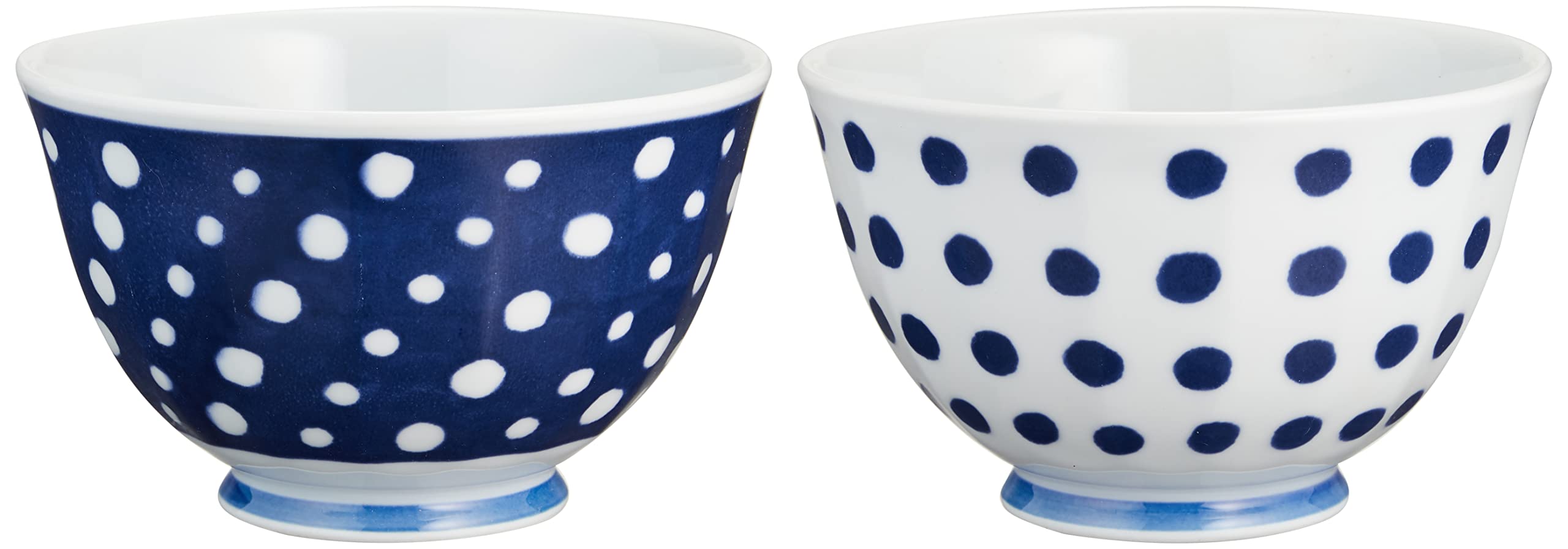 青い水玉模様の丼 18個セット 青い水玉模様の丼 18個セット
