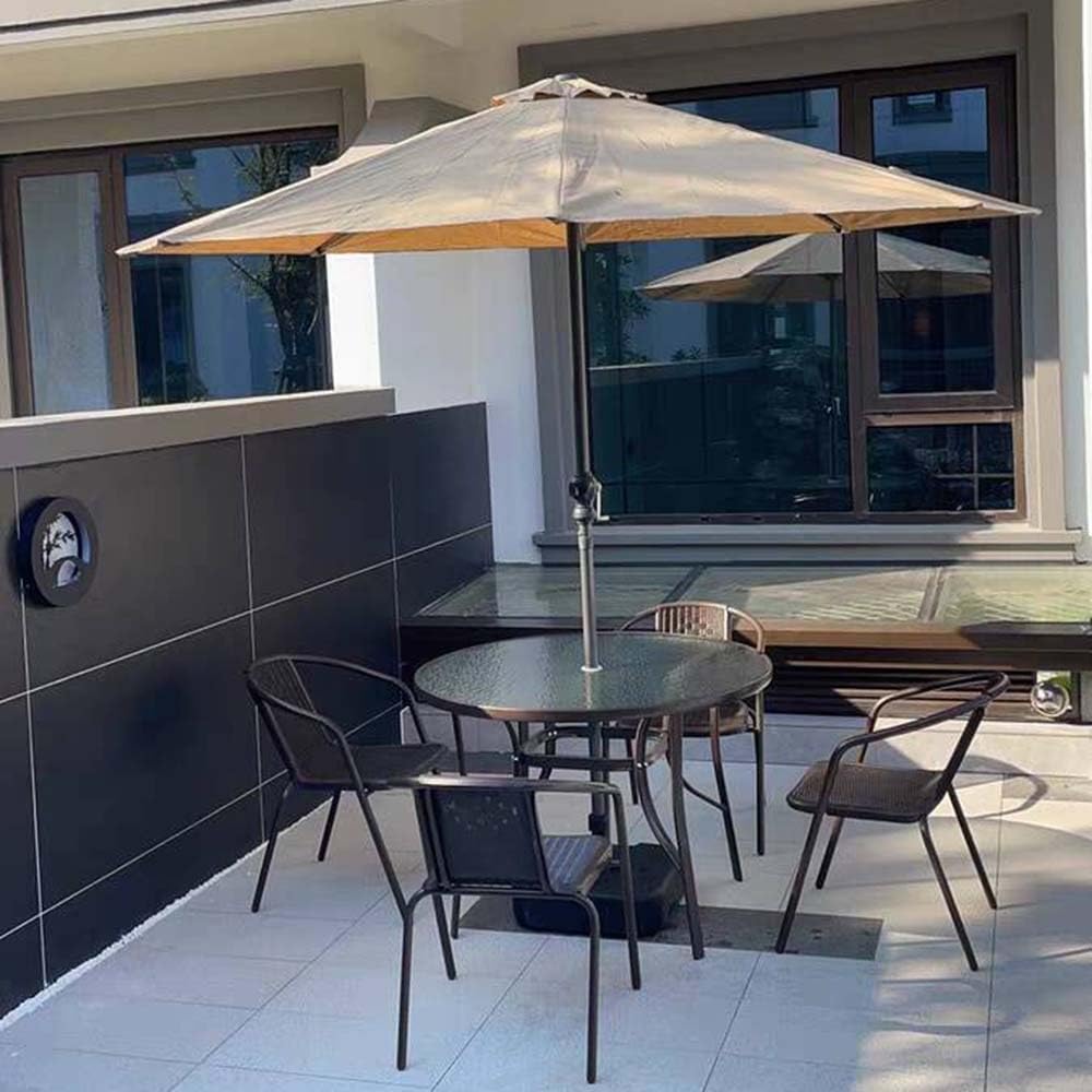 Pokrowiec na parasol tarasowy, do ogrodu, parasol przeciwsłoneczny, zapasowy baldachim, 2,7 m, khaki, 2,7 m, 6 żeber, na taras, na wspornik, górna osłona, wodoodporny i odporny na promieniowanie UV,