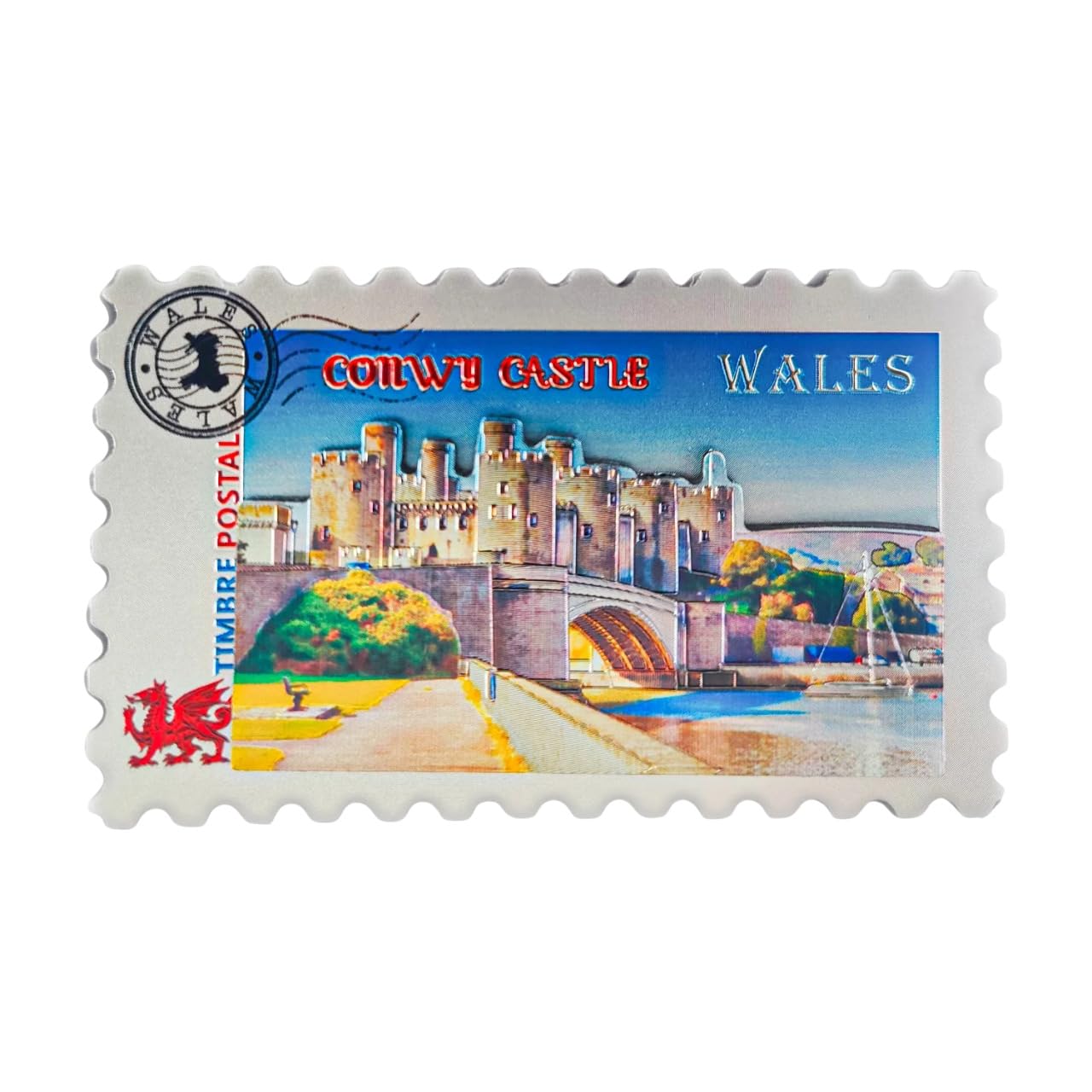 Manav Multicolor Conwy Castle 3D Magnet | Handcrafted Souvenir Of One Of Wales' Most Iconic Medieval Fortresses | Highly Detailed, Hand-Painted Resin Magnet For Tourists, History Buffs & Welsh Heritage Collectors