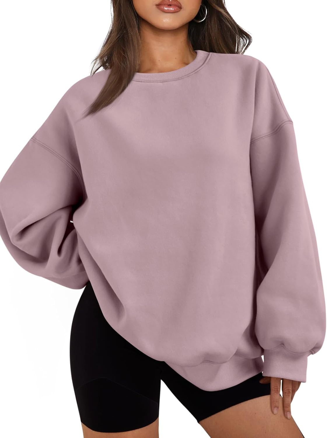 Famulily Oversized Sweatshirt Women Loose Fit Cotton Vintage Crew Neck Sweatshirts Long Sleeve Tops S-XL