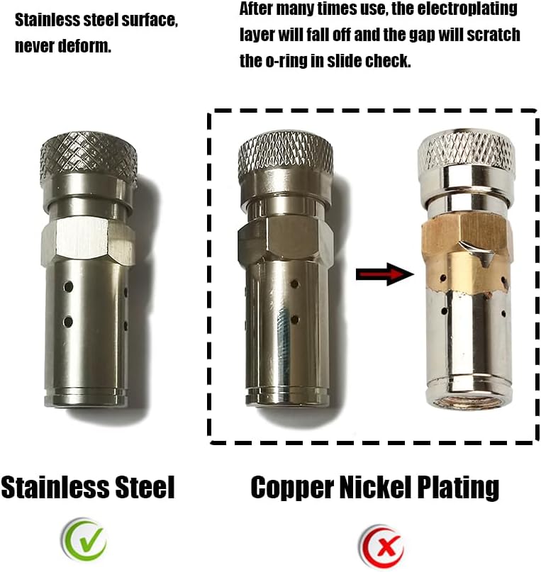 Miniatura 3 de Aopkeo Paintball Marker - Manguera de 52 pulgadas con control remoto recto, de acero inoxidable, desconexión rápida y control deslizante