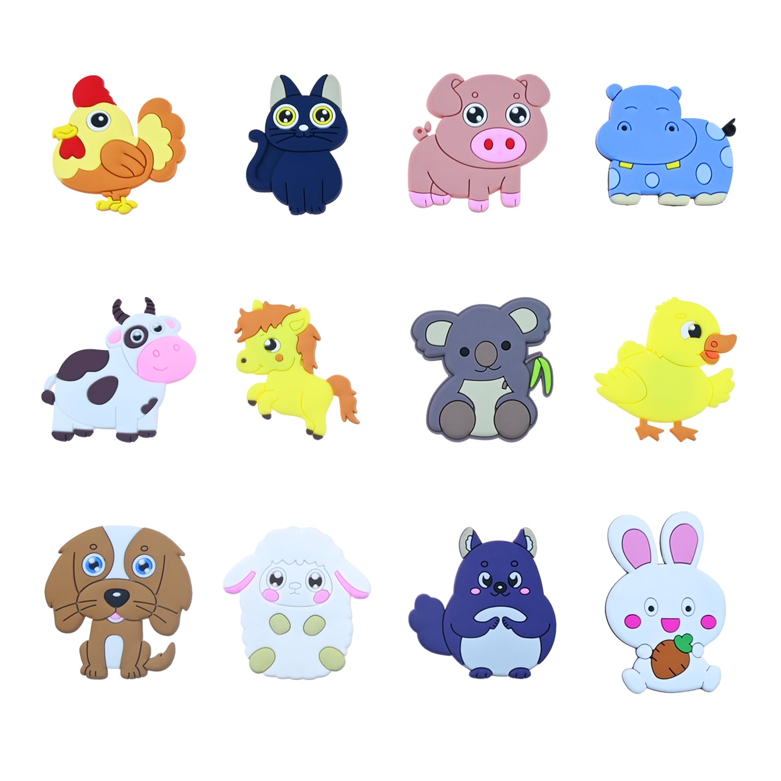 12PCS Fridge Magnets for Kids Animal Refrigerator Magnets, Cute Cartoon Magnetic Animals Set