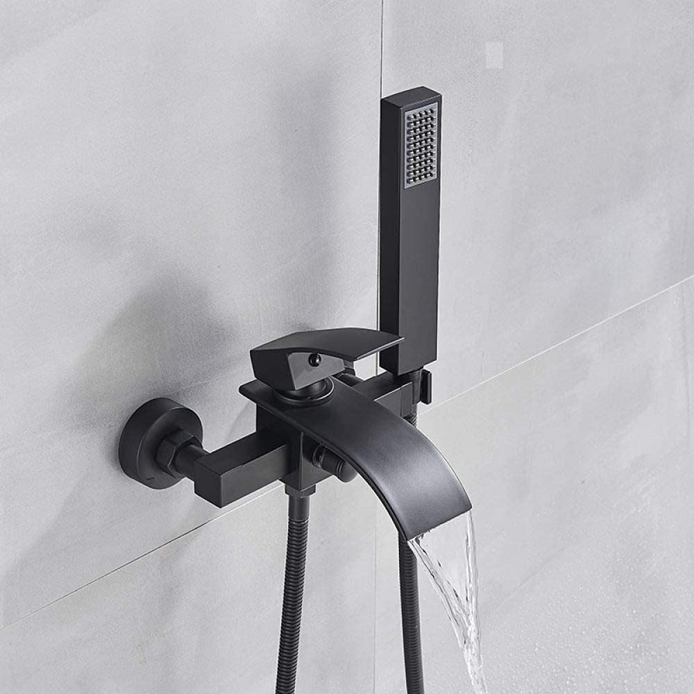 Mitigeur bain douche cascade chromé avec douchette murale et support - 2