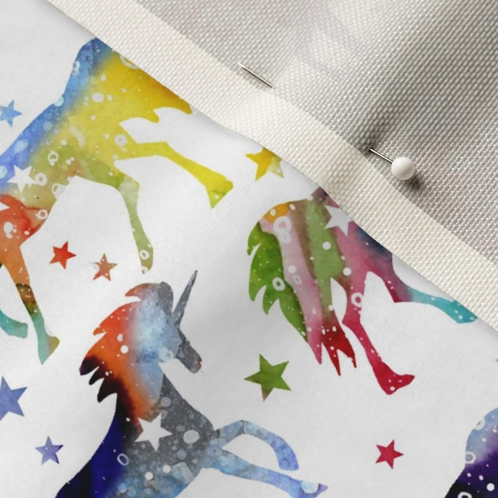 Spoonflower Fabric - Unicorns, Space, Galaxy, Rainbow, Fantasy, Magical, Fairy Tale Printed on Upholstery Velvet Fabric Fat Quarter - Upholstery Home Decor Bottomweight Apparel