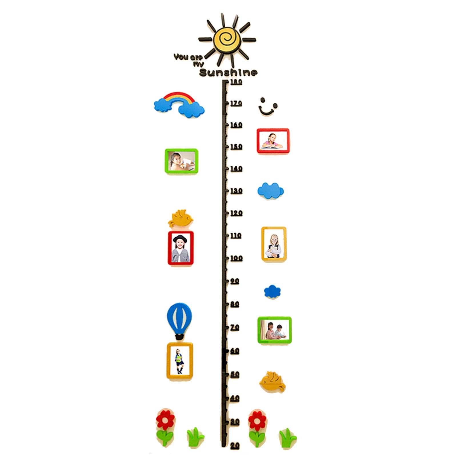 Medidor de Altura Infantil, Pegatinas Pared Gráfico de Crecimiento Niños, Medidores Infantiles para Decoración Habitación Bebe Niña (Size : with Frame)