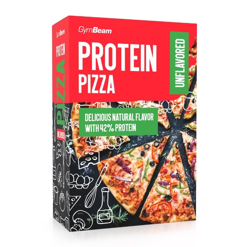 GymBeam Protein Pizza Backmischung - Proteinreiche Pizza mit hohem Eiweißgehalt, komplexe Kohlenhydraten und wenig Zucker, fördert Muskelaufbau und Knochengesundheit (500 g, Unflavored)