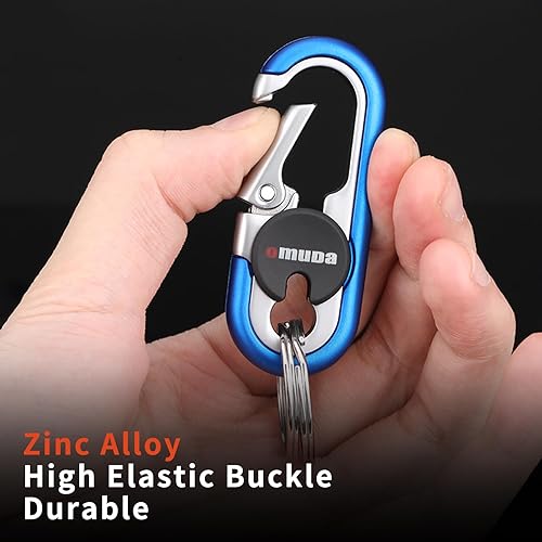 Miniatura 2 de Llaveros para hombre, llavero de automóvil 2023 para hombre, llavero antipérdida con doble llavero, llavero de liberación rápida (marrón)