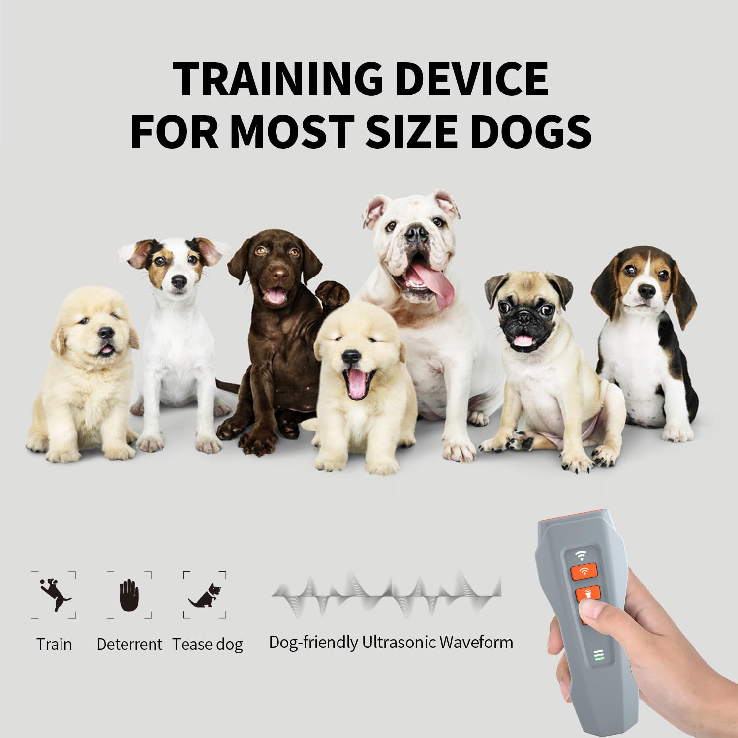 Dog Bark Deterrent Device-Ultrasonic Anti-Barking Devices, Up to 30FT Long Range &Rechargeable Bark Control-Safe for Dogs Training-Indoor & Outdoor,Alternative to Collars and Bark Collars (black) 2