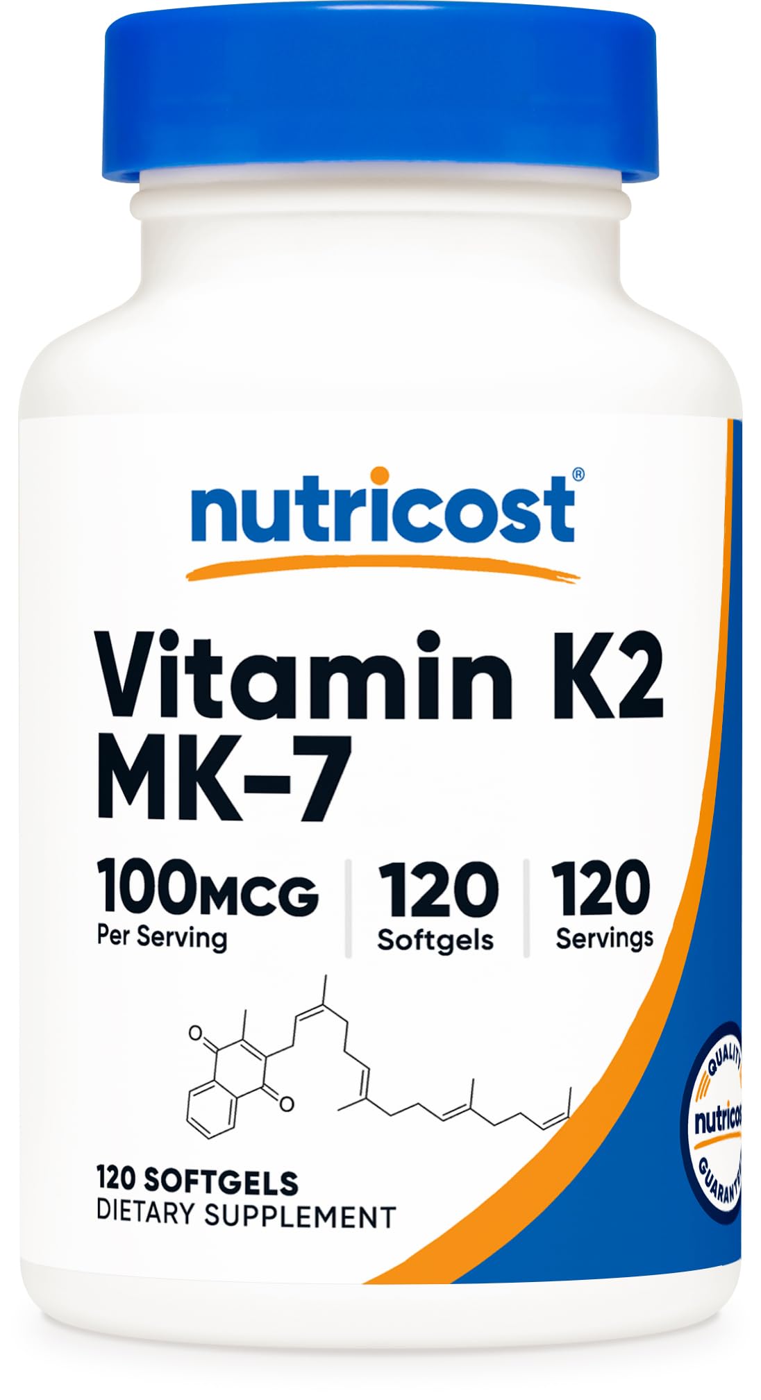 Nutricost Vitamin K2 MK-7 Supplement (100 mcg) 120 Softgels - GMO-Free