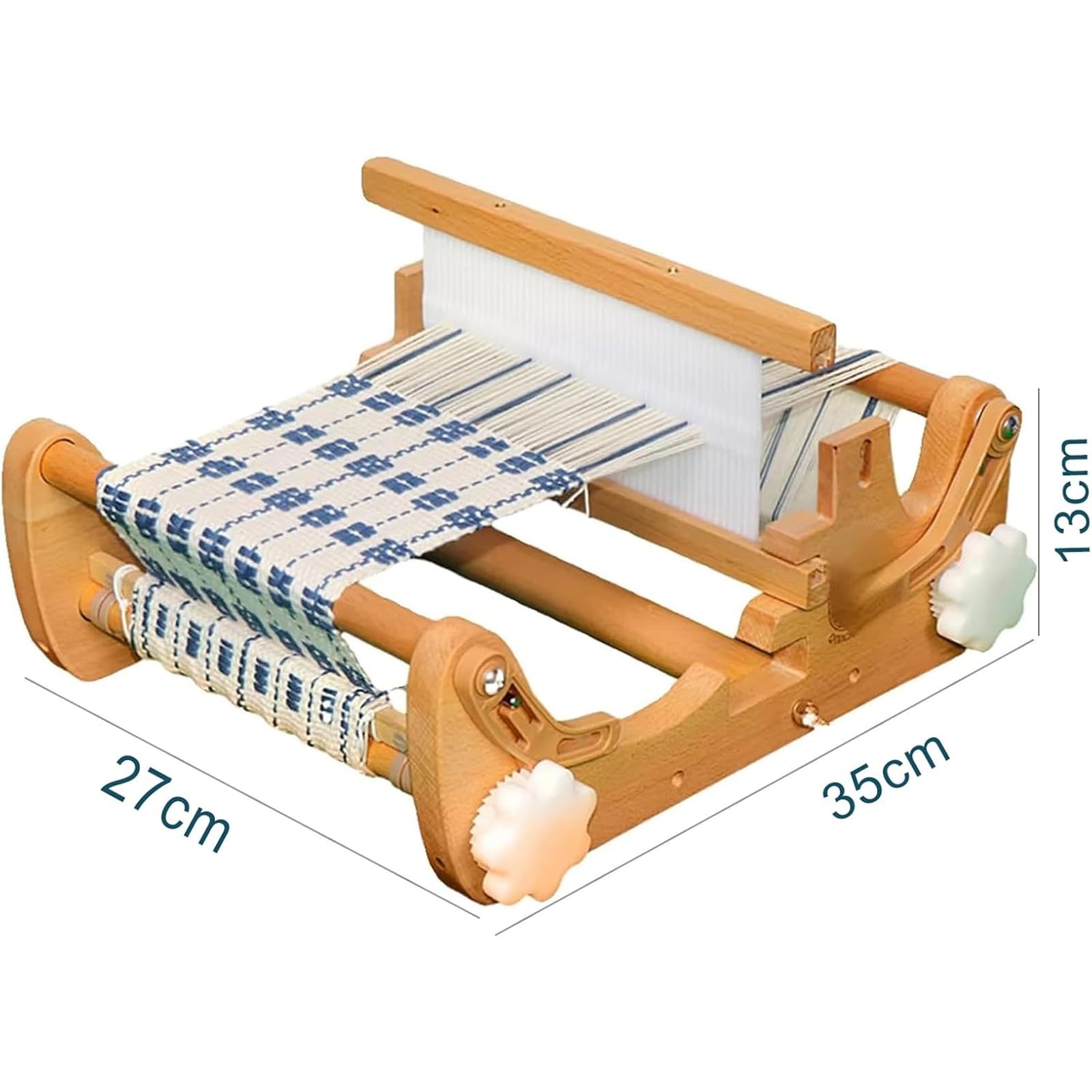 Holz-Handwebstuhl-Set, Schreibtisch-Strickmaschine mit 10 cm starren Hecken, 20 cm Webbreite, Kit für Schals, Teppiche, Taschen