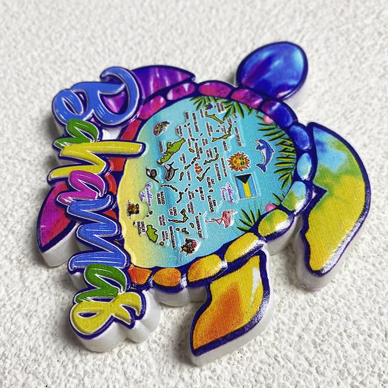 Imán decorativo tortuga mar Bahama 3.5 pulgadas miniatura 4