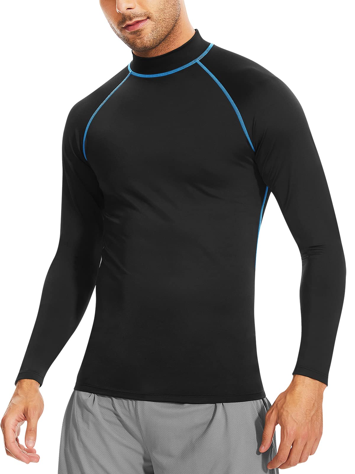 Rash Guard - Camiseta de natación de manga larga para hombre, protección solar UV UPF 50+, secado rápido, para deportes acuáticos