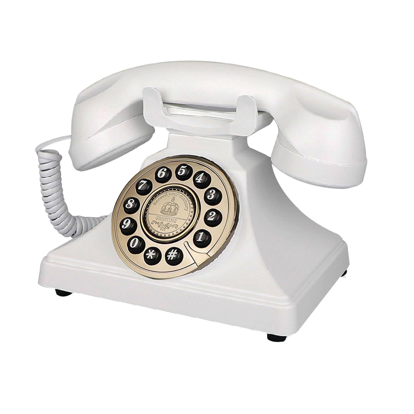 Teléfono Vintage Blanco, teléfonos fijos Retro con Cable para el hogar, teléfono de Escritorio de una Sola línea con Timbre Fuerte para Personas Mayores, teléfonos Antiguos clásicos para Oficina