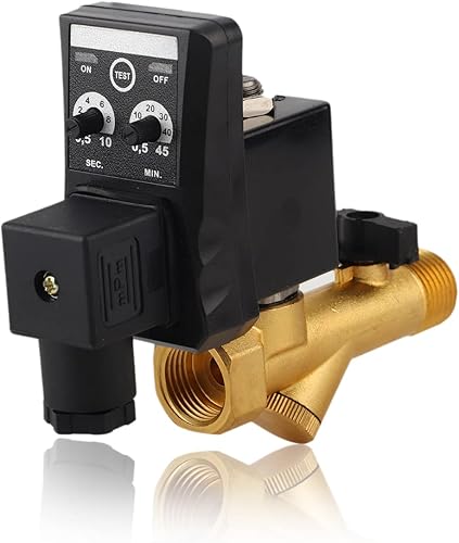 Válvula de drenaje automática AC110V G12, válvula de drenaje del compresor de aire DN15 Válvula de drenaje temporizador 0-1.6Mpa Válvula de drenaje