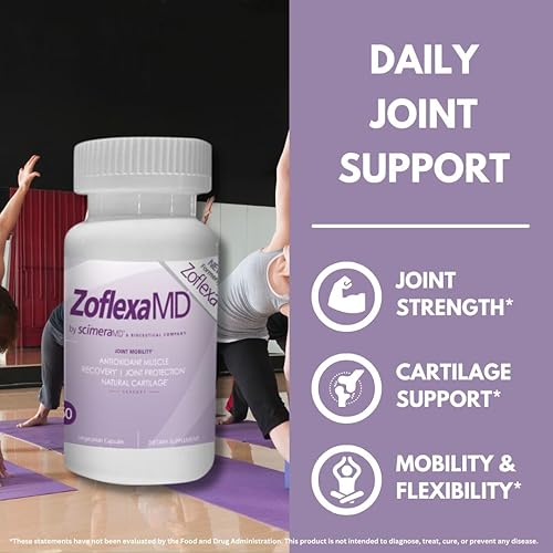 Miniatura 5 de ScimeraMD Zoflexa Suplemento de apoyo articular con glucosamina, condroitina, boswellia, cúrcuma, MSM, para la salud de las articulaciones y los