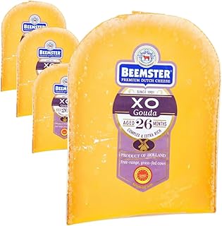 Dutch Gouda Cheese Bemster XO Aged Gouda Choice Cheeses Hard and extra rich Naturally lactose free 1 lb.26 months aged, 4 Packs