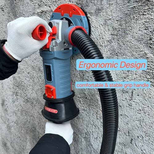 Image of Wohenhao 5 Inch Concrete Planer 1500W with Dust Extraction Shroud and Diamond Cup Wheel, Floor Carpet Vinyl & Tile Adhesive Removal Machine