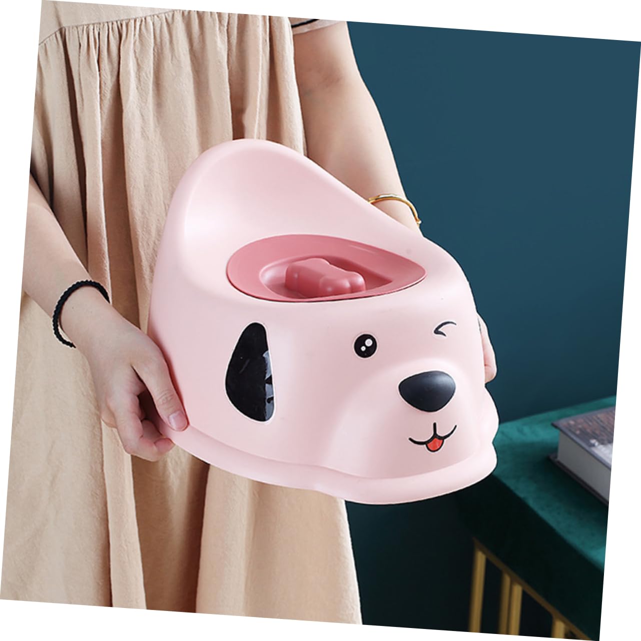UPKOCH Kinder Töpfchen mit Deckel Rutschfester Pp Sitz Spritzschutz Niedliches Hunde Design Leicht zu Reinigen fürs Badezimmer zu Hause